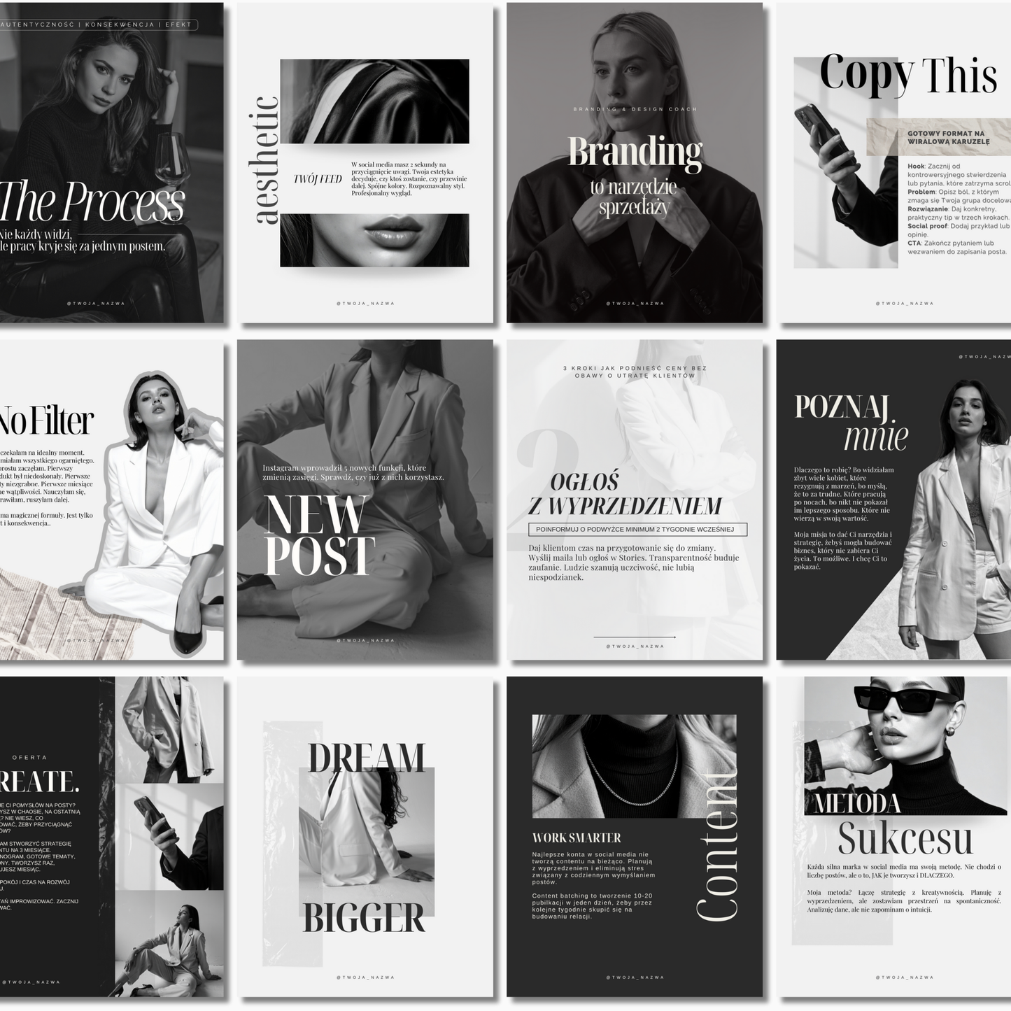 31 Szablonów na social media #101 | Posty & Stories