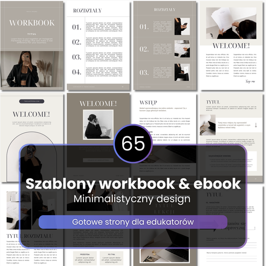 65 Szablonów Workbooka i E-booka | Beige Aesthetic