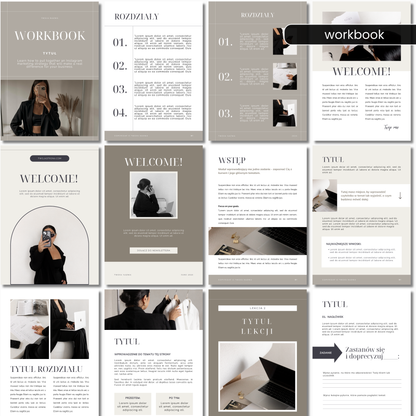 65 Szablonów Workbooka i E-booka | Beige Aesthetic