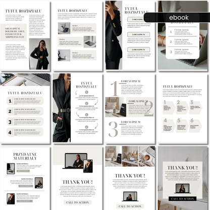 65 Szablonów Workbooka i E-booka | Beige Aesthetic