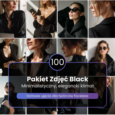 100 Zdjęć Black – Elegancki Pakiet dla Faceless