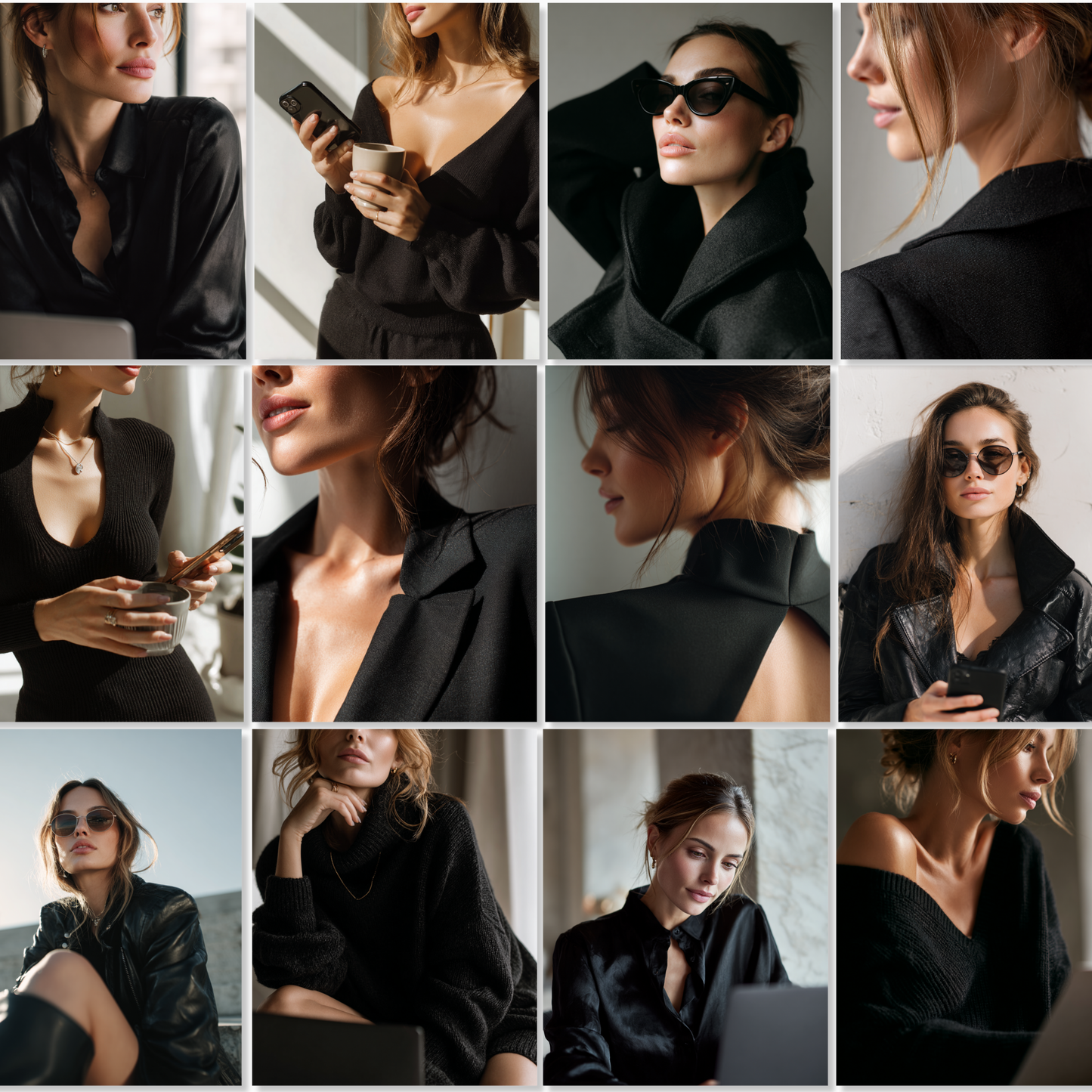 100 Zdjęć Black – Elegancki Pakiet dla Faceless