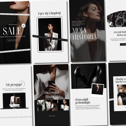 100 Szablonów na social media #104 | Posty & Stories | Ava Collection Black