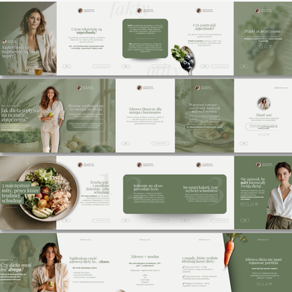 5 Zestawów Szablonów Karuzeli na Social Media | #106 Dietetyka Soft Olive