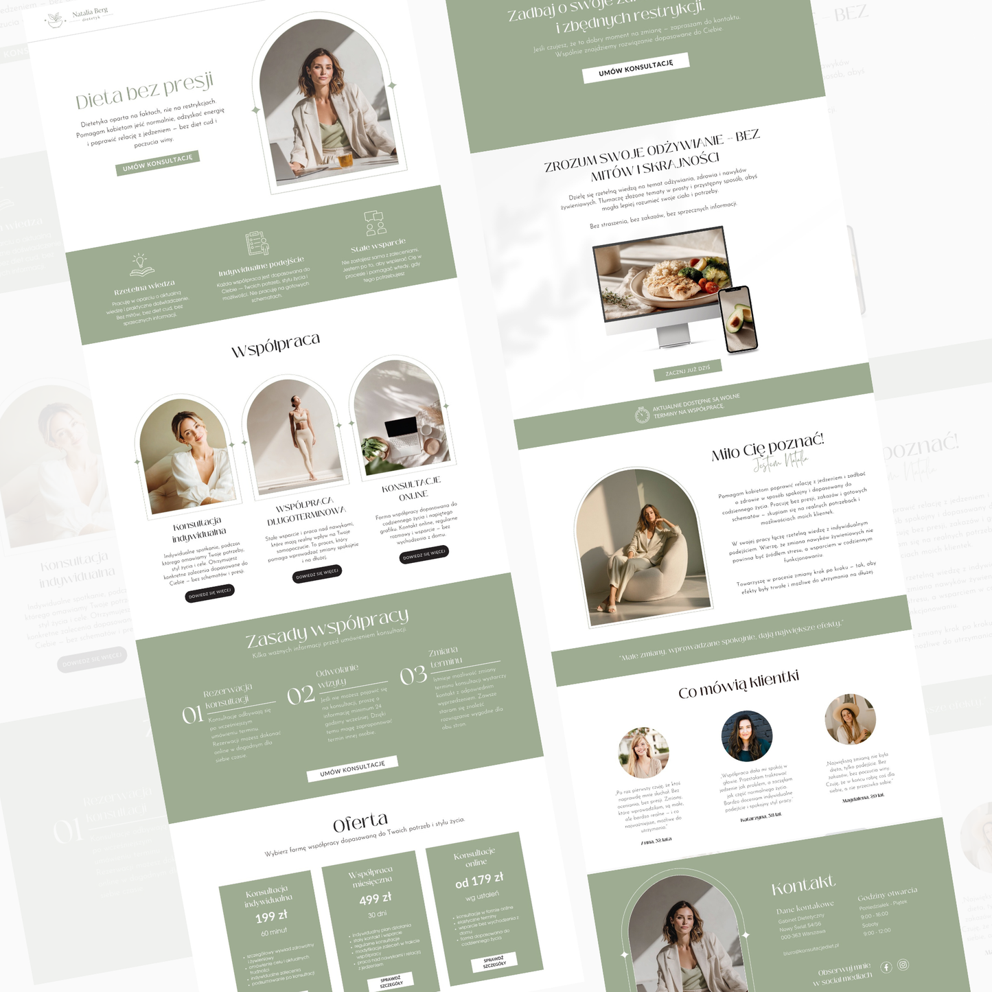 Szablon Strony Internetowej w Canvie #108 | Dietetyka Soft Olive