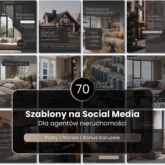 70 Szablonów na Social Media #114 | Dla agentów nieruchomości