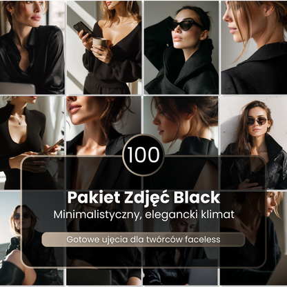100 Zdjęć Black – Elegancki Pakiet dla Faceless
