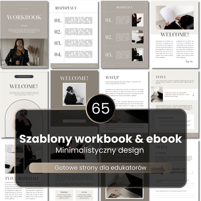 65 Szablonów Workbooka i E-booka | Beige Aesthetic