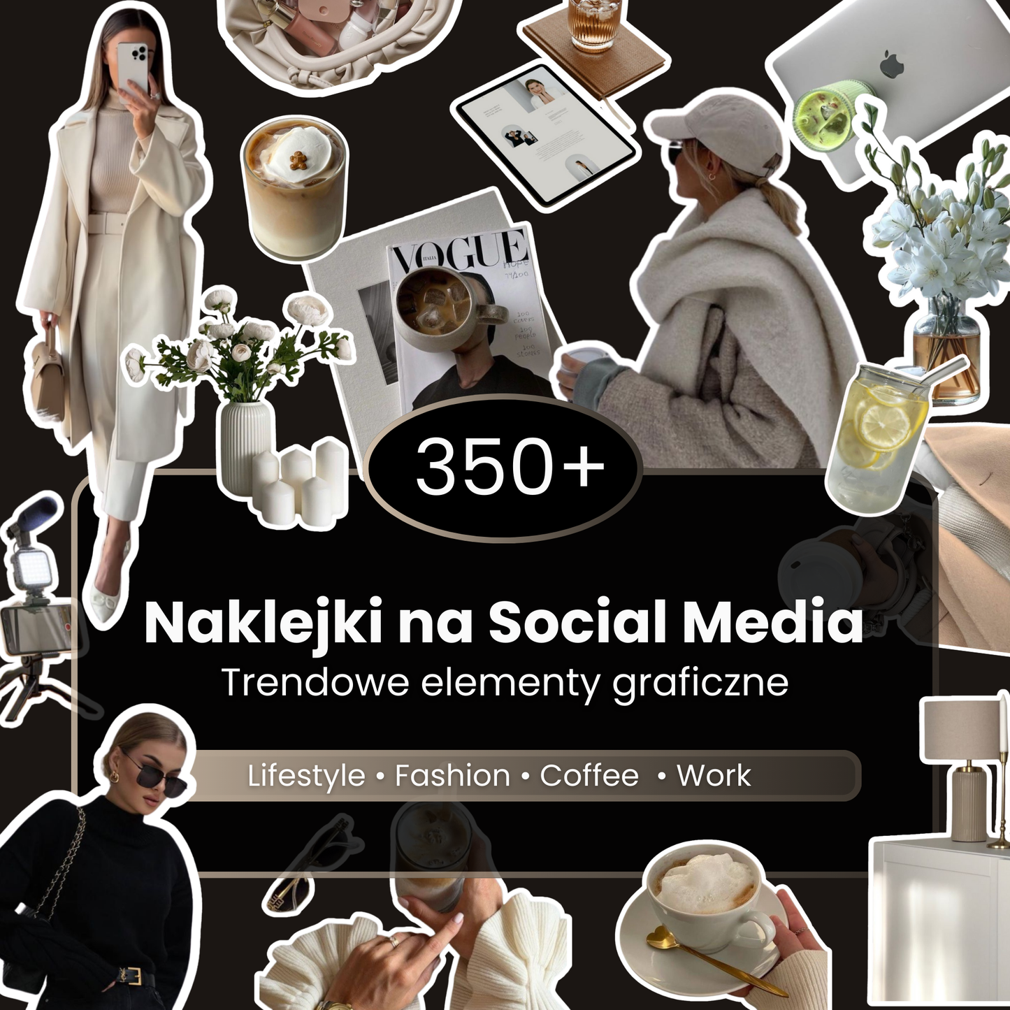 350+ Estetycznych Naklejek na Social Media | Trendy Sticker Pack Canva