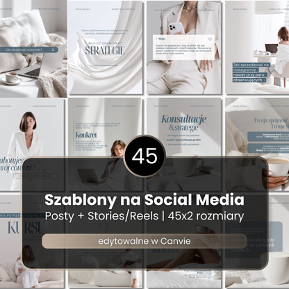 45 Szablonów na Social Media #109 | Posty & Stories | Blue Harmony